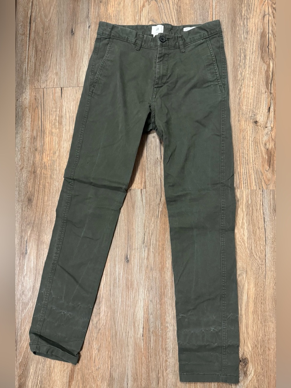 H&M Men's Dark Olive Green Chinos